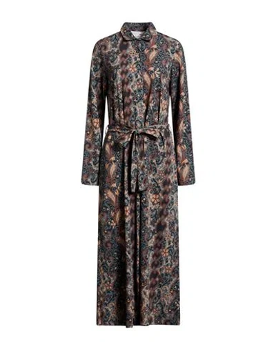 Caliban Skin Like Woman Maxi Dress Grey Size 12 Polyamide, Elastane In Brown