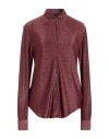 Caliban Skin Like Woman Shirt Garnet Size 10 Polyamide, Metallic Polyester, Elastane In Red