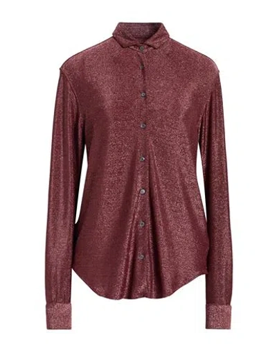 Caliban Skin Like Woman Shirt Garnet Size 10 Polyamide, Metallic Polyester, Elastane In Red