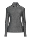 Caliban Skin Like Woman T-shirt Silver Size 4 Polyamide, Metallized Polyamide, Elastane