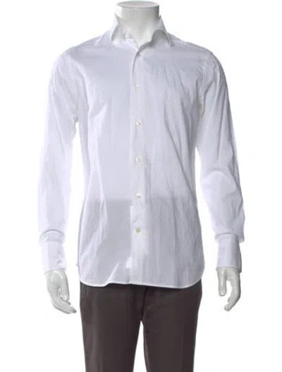 Pre-owned Caliban Striped Long Sleeve Dress Shirt In White