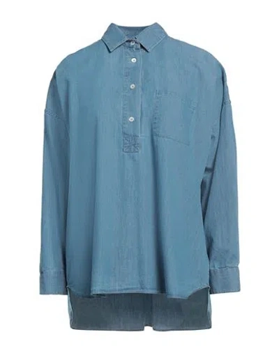 Caliban Woman Denim Shirt Blue Size 6 Cotton