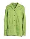 Caliban Woman Jacket Green Size M Cotton, Elastane