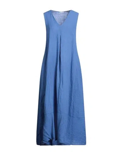 Caliban Woman Maxi Dress Blue Size 10 Linen