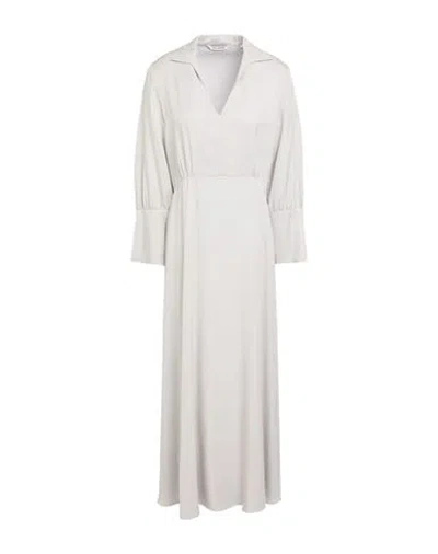 Caliban Woman Maxi Dress Grey Size 6 Tencel In Gray