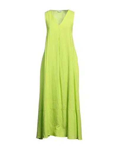 Caliban Woman Maxi Dress Lime Green Size 4 Linen In Green