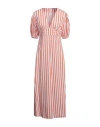 Caliban Woman Maxi Dress Orange Size 6 Cotton, Polyamide, Elastane In Orange
