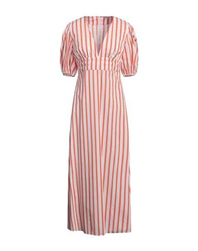 Caliban Woman Maxi Dress Orange Size 6 Cotton, Polyamide, Elastane