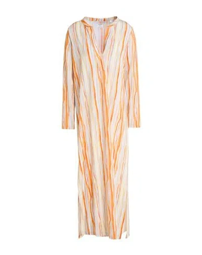 Caliban Woman Maxi Dress Orange Size 8 Polyamide, Elastane In Multi