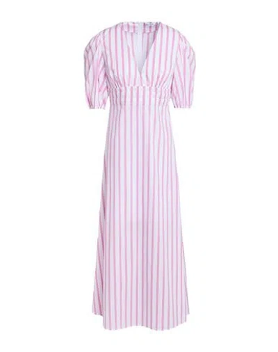 CALIBAN CALIBAN WOMAN MAXI DRESS PINK SIZE 6 COTTON, POLYAMIDE, ELASTANE