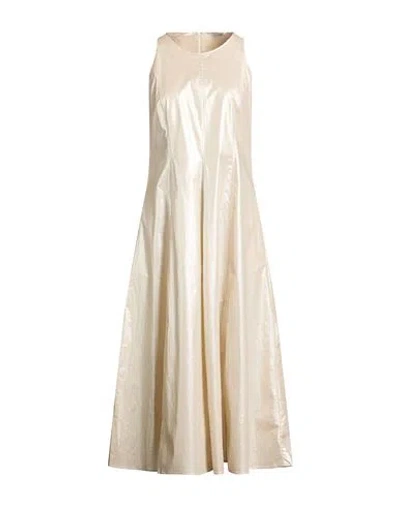 Caliban Woman Maxi Dress Platinum Size 8 Cotton, Polyurethane, Elastane In Neutral