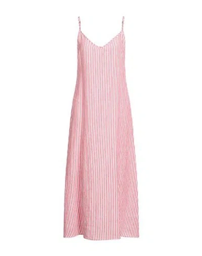 Caliban Woman Maxi Dress Red Size 8 Linen In Pink