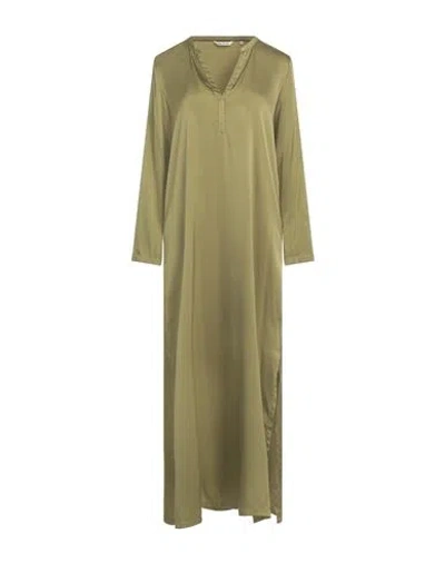 Caliban Woman Maxi Dress Sage Green Size 10 Silk, Elastane