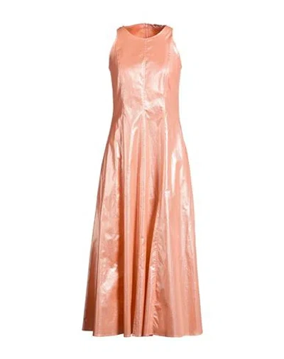 Caliban Woman Maxi Dress Salmon Pink Size 6 Cotton, Polyurethane, Elastane