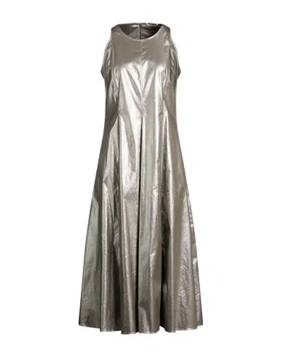 Caliban Woman Maxi Dress Silver Size 8 Cotton, Polyurethane, Elastane