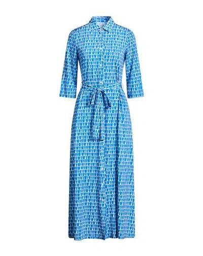Caliban Woman Midi Dress Azure Size 14 Polyamide, Elastane In Blue