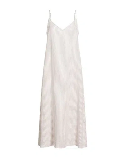 Caliban Woman Midi Dress Beige Size 10 Linen In White