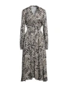 Caliban Woman Midi Dress Black Size 8 Viscose, Elastane In Black