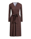 Caliban Woman Midi Dress Brown Size 4 Polyamide, Elastane In Brown