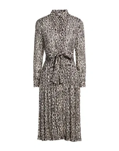 Caliban Woman Midi Dress Charcoal Size 6 Polyester, Metallic Polyester In Gray