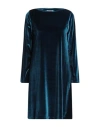 Caliban Woman Mini Dress Midnight Blue Size 8 Cotton, Wool In Green