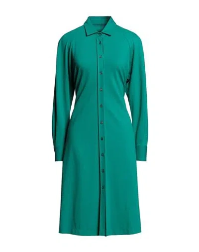 Caliban Woman Midi Dress Emerald Green Size 4 Viscose, Polyamide, Elastane