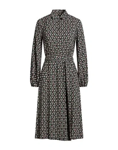Caliban Woman Midi Dress Emerald Green Size 8 Polyamide, Elastane In Metallic