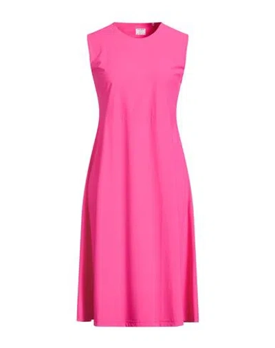 Caliban Woman Midi Dress Fuchsia Size 12 Polyamide, Elastane In Pink