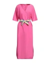 Caliban Woman Midi Dress Fuchsia Size 4 Cotton In Pink