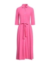 Caliban Woman Midi Dress Fuchsia Size 8 Polyamide, Elastane In Pink