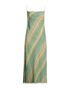 Caliban Woman Maxi Dress Green Size 4 Polyester, Metal In Green