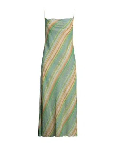 Caliban Woman Maxi Dress Green Size 4 Polyester, Metal