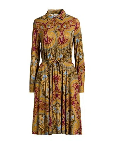 Caliban Woman Midi Dress Marigold Size 6 Viscose, Elastane In Yellow
