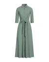 Shop Caliban Woman Midi Dress Military Green Size 10 Polyamide, Elastane
