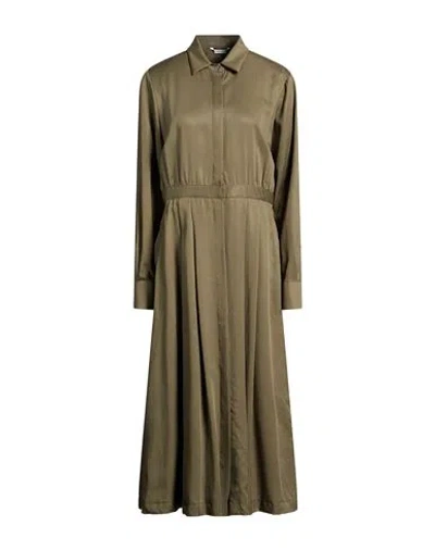 Caliban Woman Midi Dress Military Green Size 10 Tencel