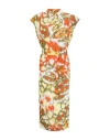 Caliban Woman Midi Dress Military Green Size 4 Viscose, Silk In Green