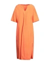 Caliban Woman Midi Dress Orange Size 10 Cotton