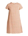 Caliban Woman Midi Dress Orange Size 12 Cotton, Elastane In Multi