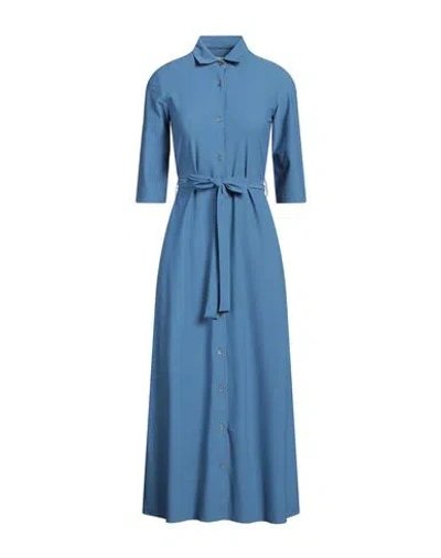 Caliban Woman Midi Dress Pastel Blue Size 8 Polyamide, Elastane In Blue