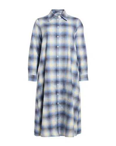 Caliban Woman Midi Dress Sky Blue Size 4 Cotton