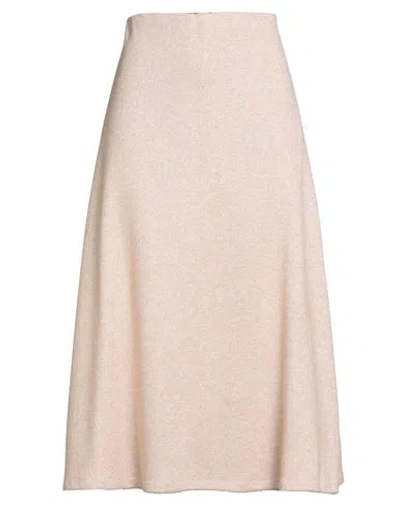 Caliban Woman Midi Skirt Salmon Pink Size 6 Polyester, Virgin Wool, Polyamide