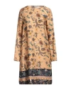 Caliban Woman Short Dress Beige Size 14 Viscose In Beige
