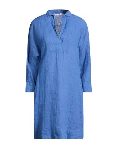 Caliban Woman Mini Dress Blue Size 16 Linen