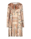 Caliban Woman Mini Dress Camel Size 10 Polyester, Elastane In Beige
