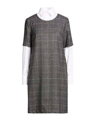 Caliban Woman Mini Dress Charcoal Size 6 Polyester, Polyamide, Cotton In Gray
