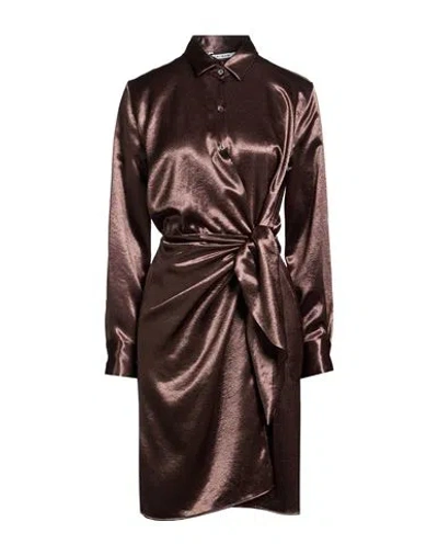 Caliban Woman Mini Dress Dark Brown Size 10 Polyester