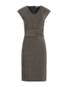 Caliban Woman Mini Dress Dark Brown Size 8 Polyester, Metallic Fiber, Elastane In Brown