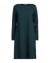 Caliban Woman Mini Dress Midnight Blue Size 8 Cotton, Wool In Green