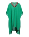 Caliban Woman Mini Dress Green Size 4 Linen, Plastic In Green