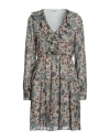 Caliban Woman Mini Dress Khaki Size 4 Viscose, Wool In Beige